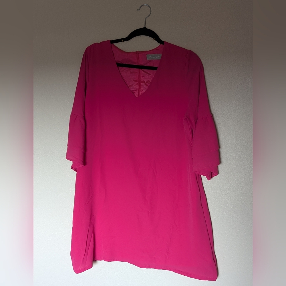 Belongsci Fuchsia Half-Sleeved Dress Size L